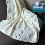 Free Crochet Blanket Pattern - On the Bias Square Afghan by A Crocheted Simplicity #crochetblanket #crochetafghan #freecrochetpattern #freecrochetblanketpattern #handmadeblanket #homemade #lionbrandwooleasecake