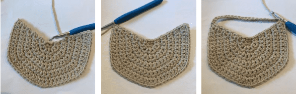 Crochet half circle for head of towel.