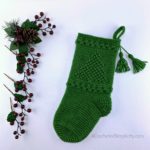 Free Crochet Pattern - O' Christmas Tree Christmas Stocking by A Crocheted Simplicity #freecrochetstockingpattern #freecrochetpattern #crochetchristmas #christmasstockingpattern #crochet #handmadestocking