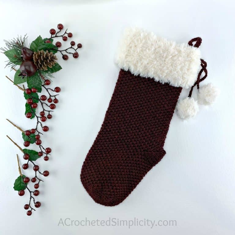 Classic Textures Christmas Stocking – Free Crochet Pattern