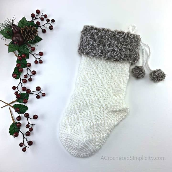 Diamonds & Fur Christmas Stocking - Free Crochet Pattern - A Crocheted ...