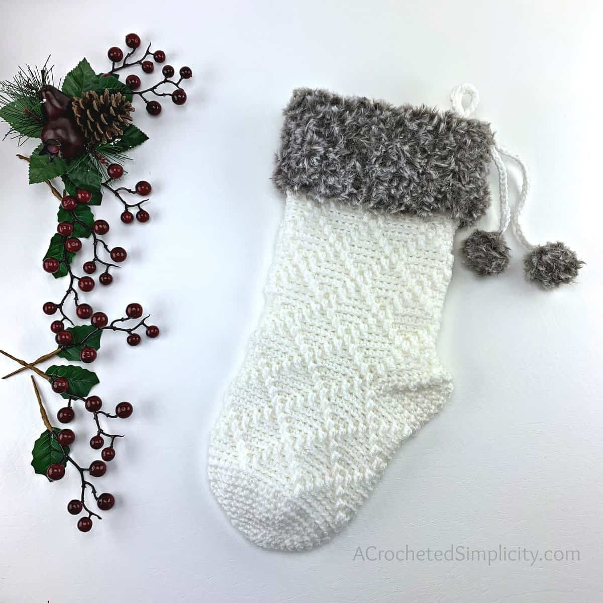 Cross Stitch Crochet Christmas Stocking