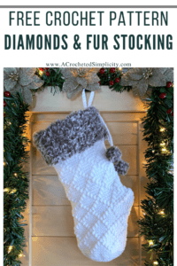 Diamonds & Fur Christmas Stocking - Free Crochet Pattern - A Crocheted ...
