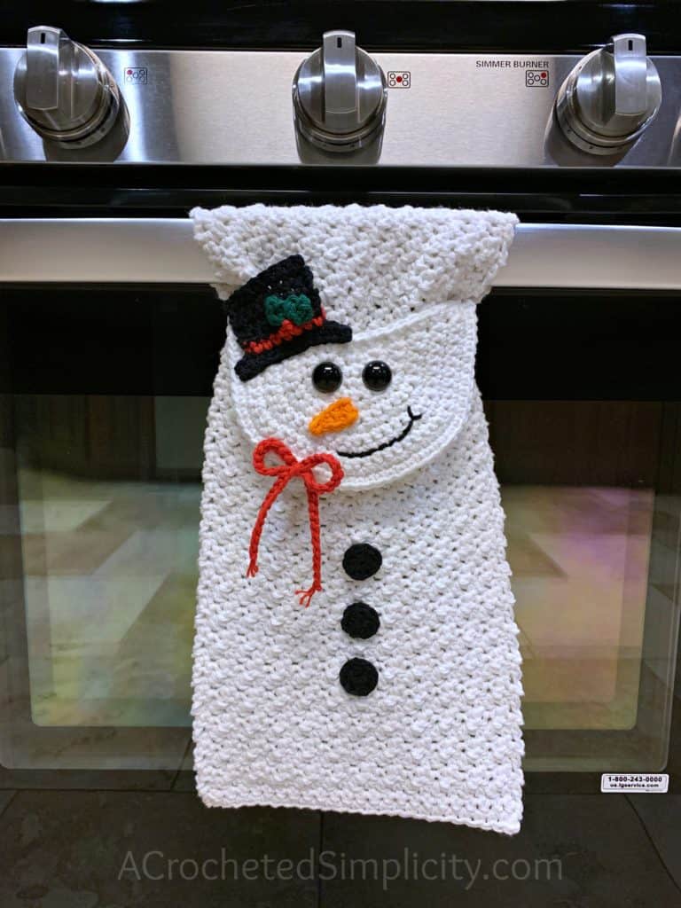 Snowman Kitchen Towel Free Crochet Towel Pattern A Crocheted Simplicity