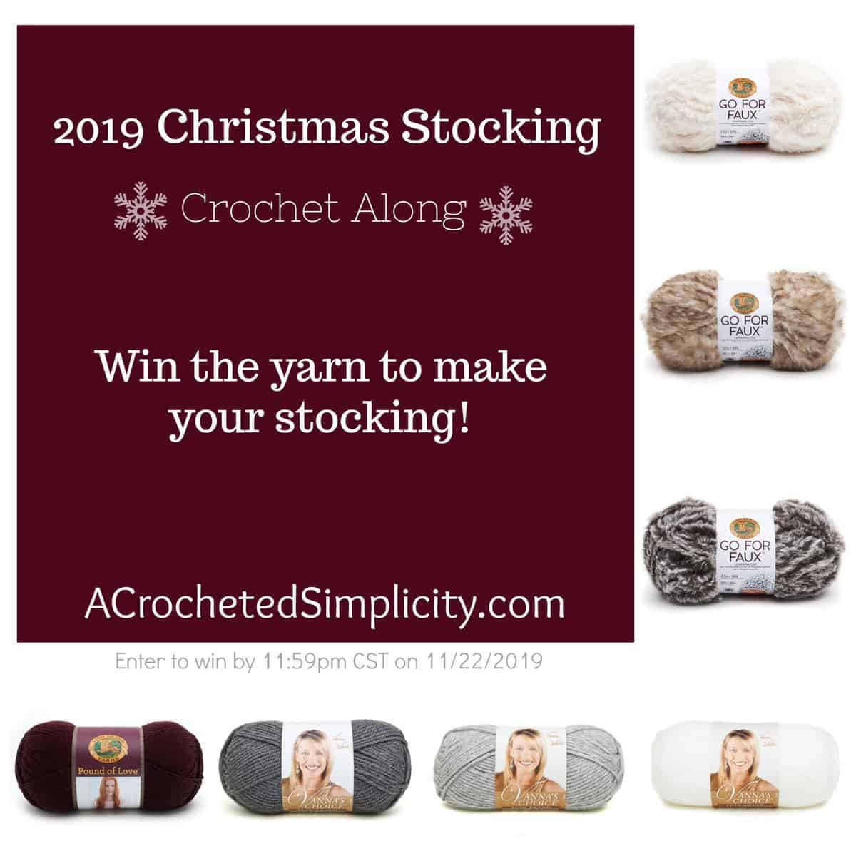 Join us for the 2019 Christmas Stocking Crochet Along! This is a free event for all with weekly prizes. We hope you'll join u