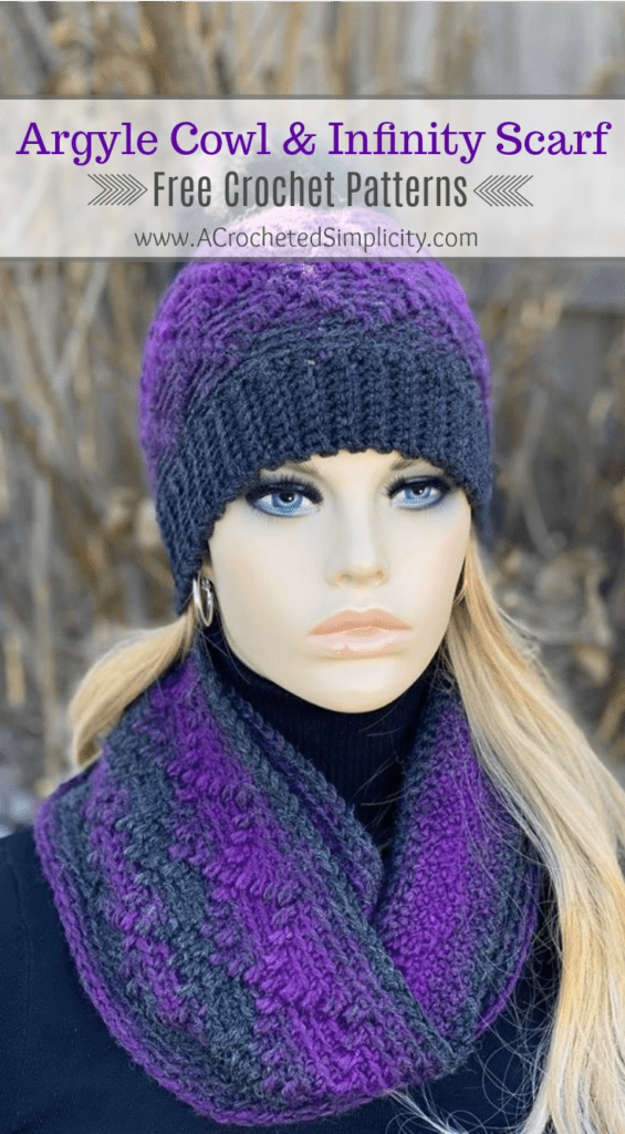 Argyle Cowl & Infinity Scarf - Free Crochet Patterns - A Crocheted