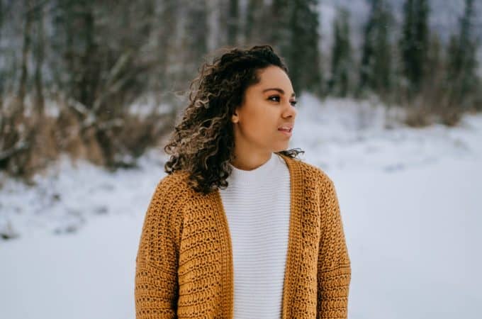 Free Crochet Cardigan Pattern - Aurora Cardigan for Women by A Crocheted Simplicity #crochetcardigan #freecrochetpattern #crochetcardiganpattern #cardiganpattern #crochetsweater