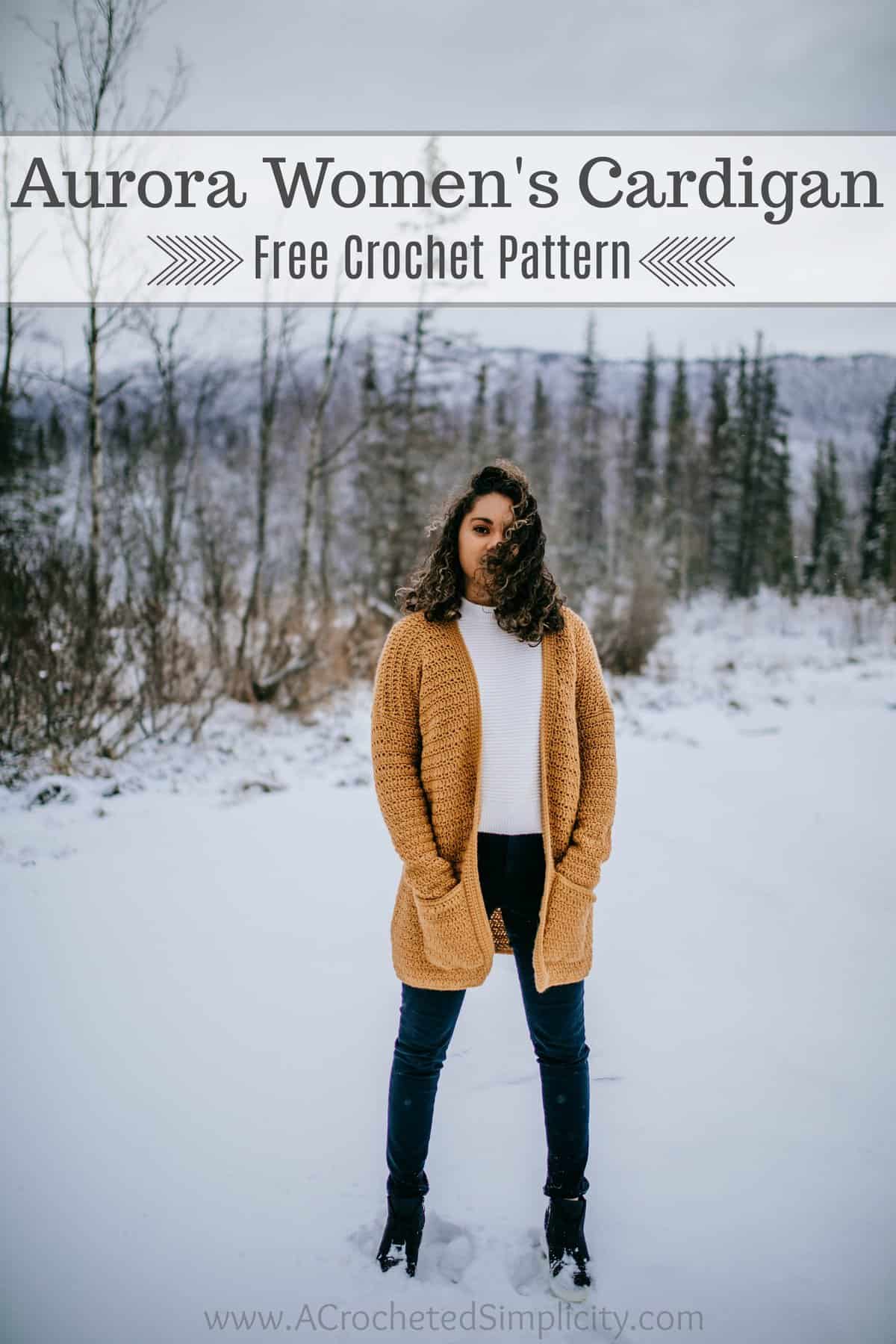 Free Crochet Cardigan Pattern - Aurora Cardigan for Women by A Crocheted Simplicity #crochetcardigan #freecrochetpattern #crochetcardiganpattern #cardiganpattern #crochetsweater