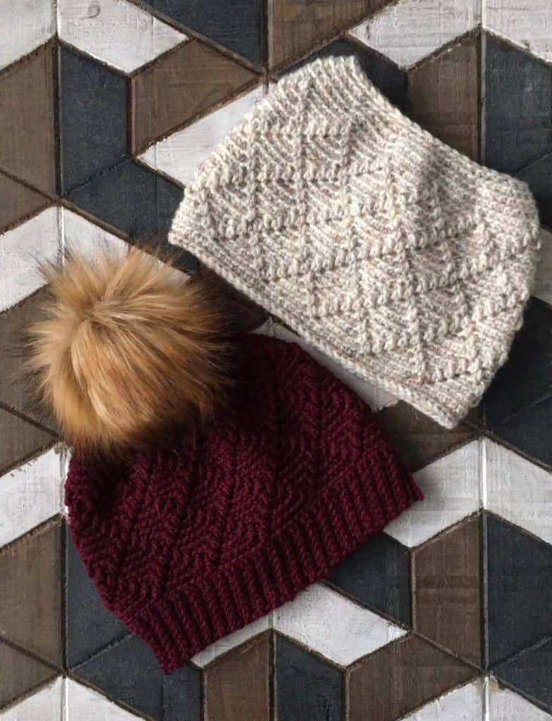 Diamonds Messy Bun - Free Crochet Hat Pattern - A Crocheted Simplicity