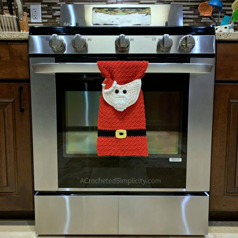 Santa Claus Kitchen Towel – Free Crochet Towel Pattern