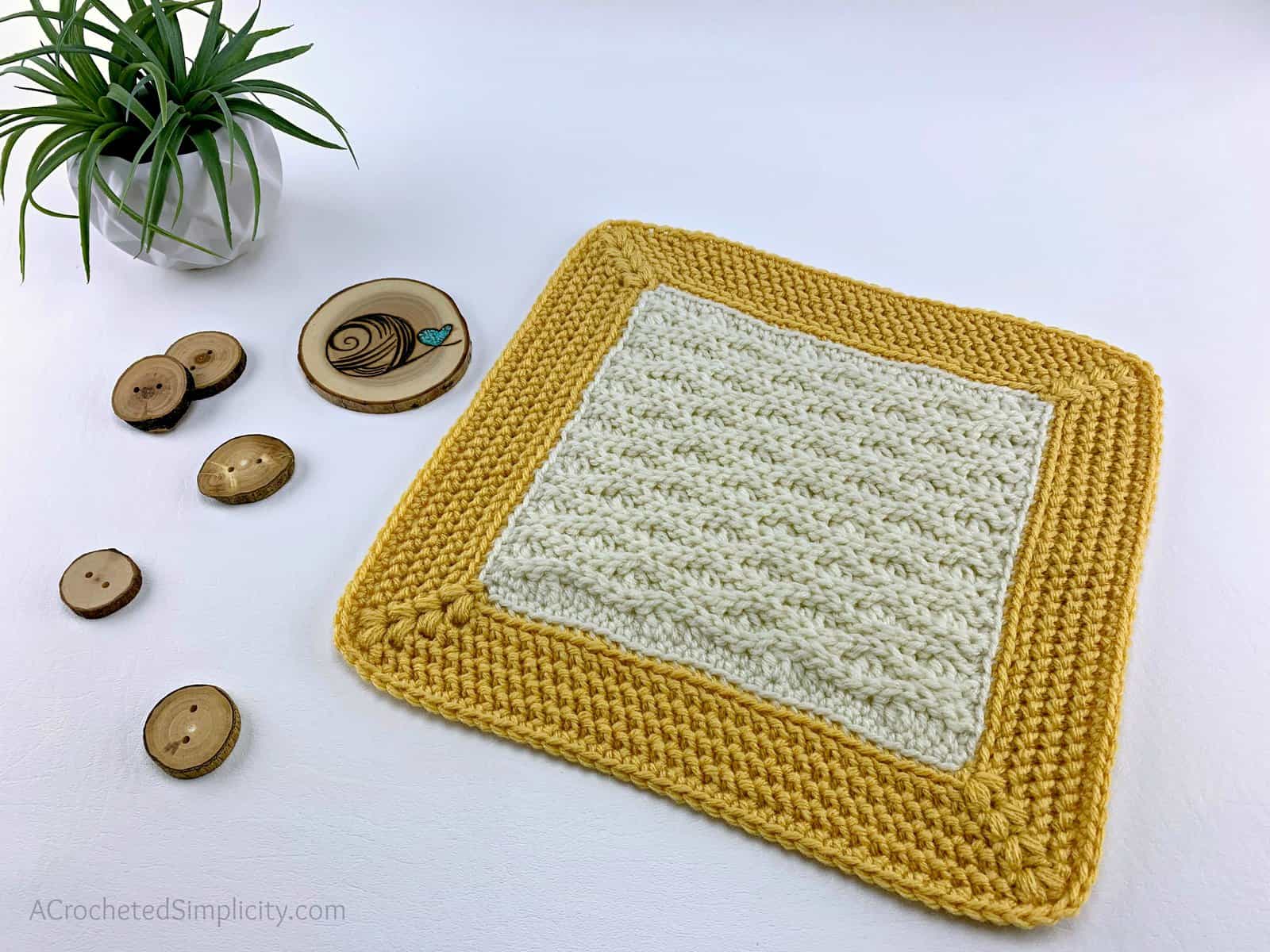 Free Crochet Afghan Square - Triple Textures 12" Afghan Square by A Crocheted Simplicity #freecrochetpattern #crochetafghansquare #12incheafghansquare #freecrochetblanketsquare #crochettextures #crochetafghan #crochetblanket