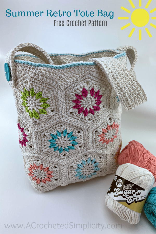 Crochet Rosette Bag Crochet Yarn Bag PDF Pattern Instant Download 