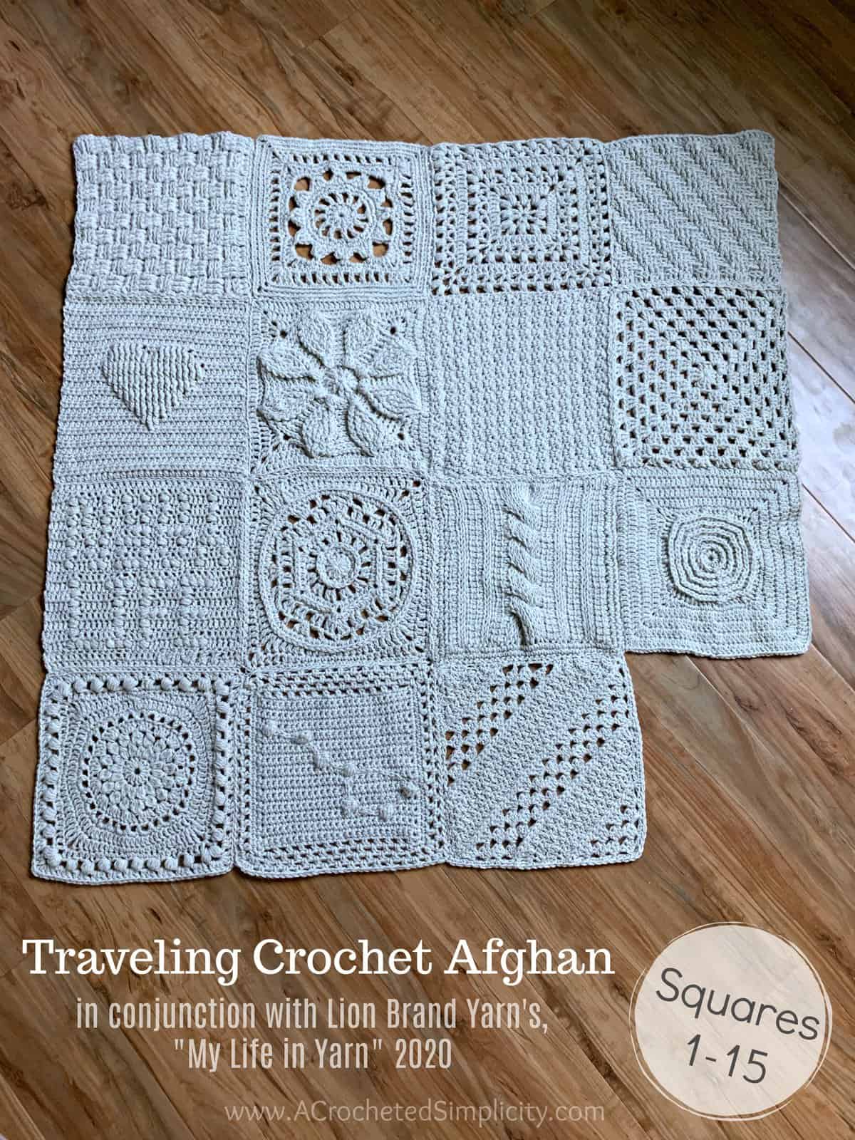 Traveling Crochet Afghan Project - "My Life in Yarn" 2020 in conjunction with Lion Brand Yarns and independent bloggers #freecrochetpattern #freecrochetsquarepattern #10inchcrochetsquare #crochetgrannysquarepattern #travelingafghan #mylifeinyarn #travelingafghans #travelingcrochetafghan