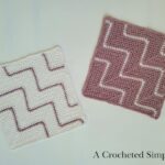 Free Crochet Pattern - Diagonal Chevrons 12" Afghan Square designed by A Crocheted Simplicity. #freecrochetpattern #crochetsquare #afghansquare #cal #freecrochetafghansquare #crochetchevrons #diagonalcrochet #onthebias #cornertocornercrochet #c2ccrochet