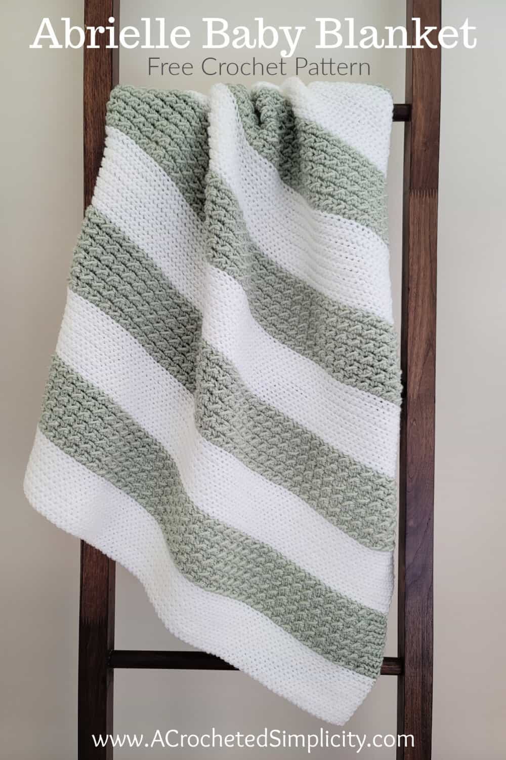 Free Crochet Blanket Pattern - Abrielle Baby Blanket by A Crocheted Simplicity #freecrochetpattern #crochetblanketpattern #crochetbabyblanket #freecrochetblanketpattern #handmadeblanket #crochetforbaby #crochetpatternsforbaby #crochet