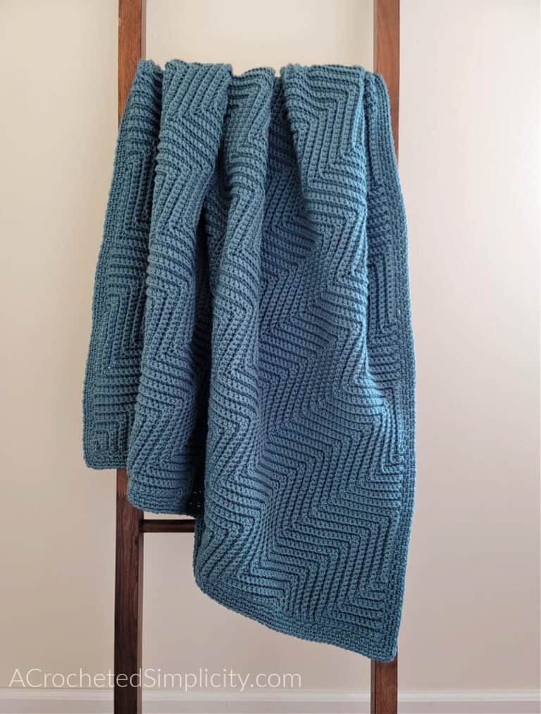 Diagonal Ripple Lapghan – Free Crochet Blanket Pattern