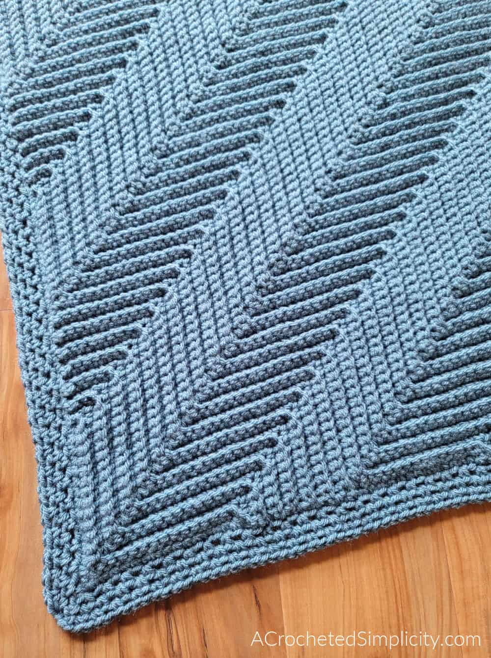 Free Crochet Blanket Pattern - Diagonal Ripple Lapghan by A Crocheted Simplicity #freecrochetpattern #freecrochetblanketpattern #crochetlapghanpattern #crochetblanketpattern #crochetrippleblanket #crochetchevronblanket #crochetchevron #c2ccrochet #cornertocornercrochet #crochetlapghan #crochetafghan