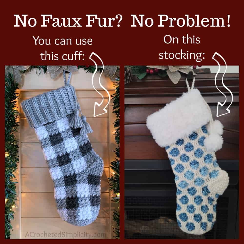 Faux Fur or Yarn Cuff Options