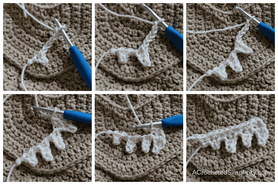 Crochet reindeer antlers being made.
