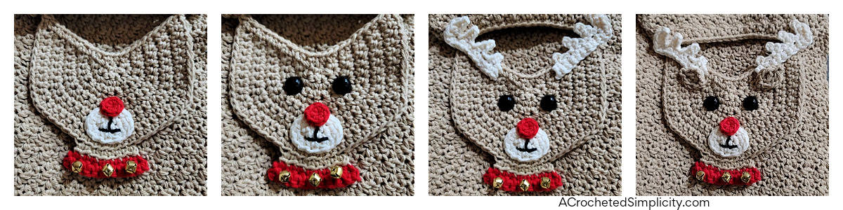 How to add antlers to a crochet reindeer.
