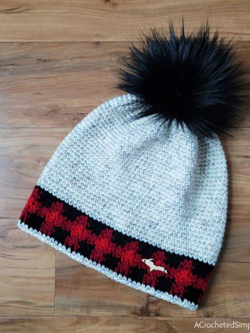 Free Crochet Hat Pattern - Touch of Plaid Beanie & Slouch by A Crocheted Simplicity #crochet #crochethat #crochetslouch #crochetbeanie #freecrochetpattern #handmade #crochetplaid #plaidbeanie #plaidslouch #crochetplaidhat