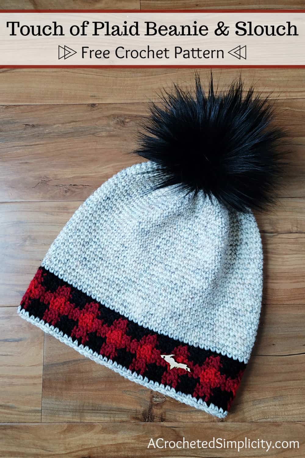 Free Crochet Hat Pattern - Touch of Plaid Beanie & Slouch by A Crocheted Simplicity #crochet #crochethat #crochetslouch #crochetbeanie #freecrochetpattern #handmade #crochetplaid #plaidbeanie #plaidslouch #crochetplaidhat