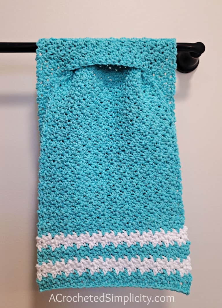 Basic Keyhole Kitchen Towel – Free Crochet Hand Towel Pattern