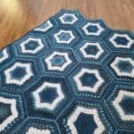 Free Crochet Hexagon Blanket Pattern - Sea Glass Hexagon Blanket by A Crocheted Simplicity #freecrochetblanketpattern #freecrochetlapghanpattern #crochethexagonpattern #freecrochethexagon #crochetblanketpattern #crochethexagonpattern #handmadeblanket