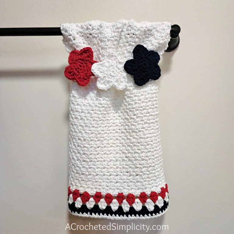 Stars & Stripes Hand Towel – Free Crochet Towel Pattern