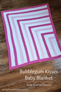 Free Crochet Blanket Pattern - Bubblegum Kisses Baby Blanket by A Crocheted Simplicity #freecrochetpattern #freecrochetblanketpattern #crochetlapghanpattern #crochetblanketpattern #crochet #crochetlapghan #crochetafghan #crochetpuffstitch #homemadeafghan #crochettexture #crochetbabyblanket #crochetblanketpattern #babyblanketpattern #freebabyblanket