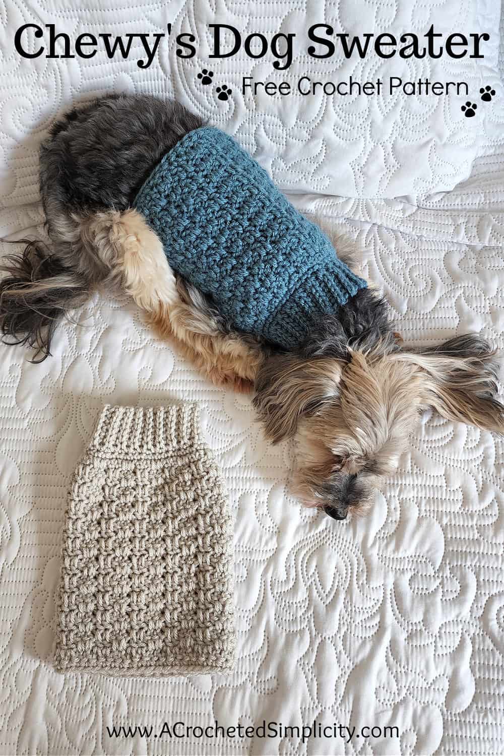 Easy Crochet Dog Sweater - Free Pattern + Tutorial in NINE Sizes