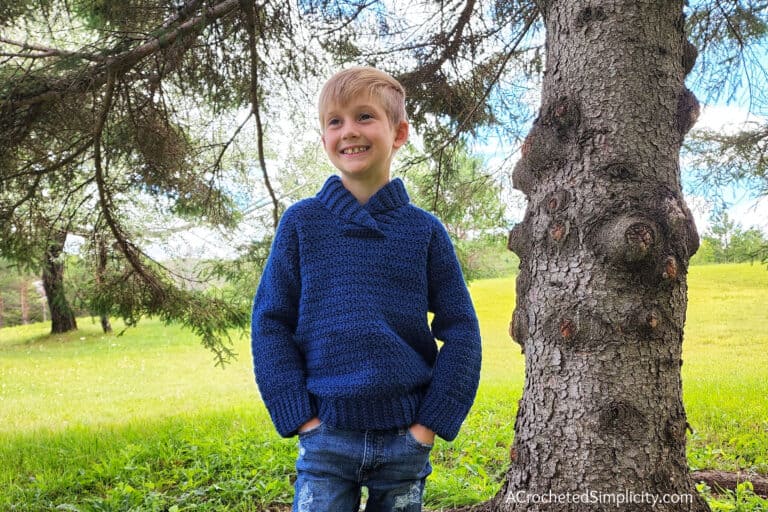 Brentwood Crochet Shawl Collar Pullover for Kids