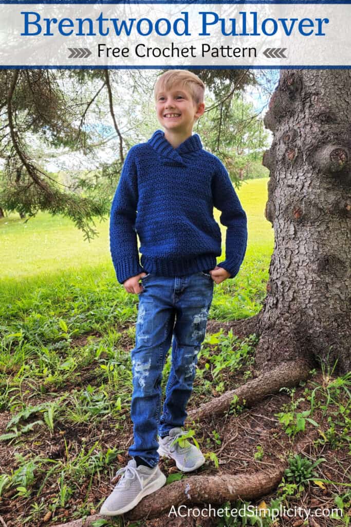 Brentwood Crochet Shawl Collar Pullover for Kids - A Crocheted Simplicity