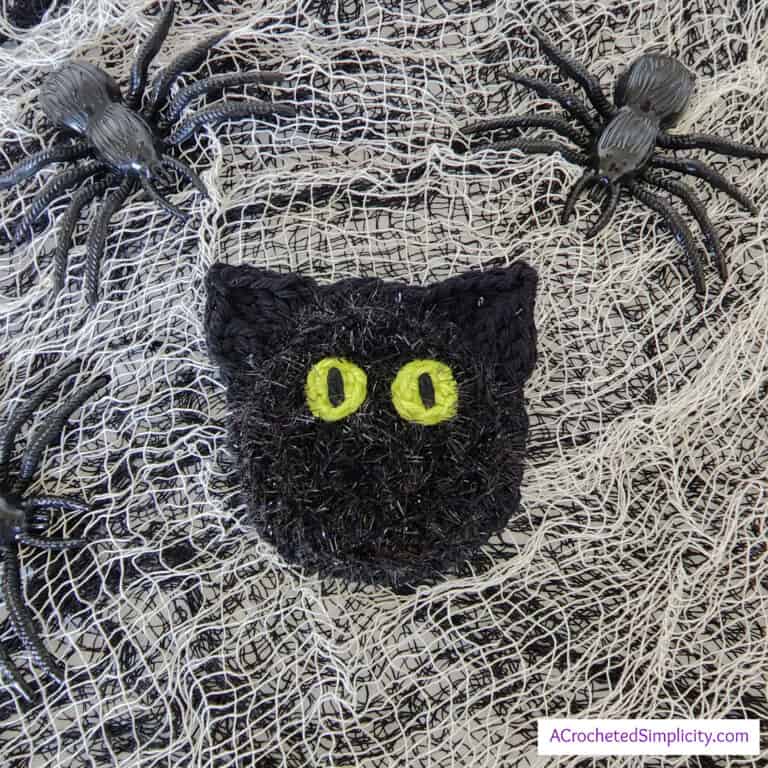 Black Cat Dish Scrubby – Free Crochet Pattern