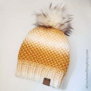 Eloise Slouch - Free Crochet Hat Pattern by A Crocheted Simplicity. #freecrochetpattern #crochetslouchpattern #crochetpattern #mossstitchhat #mossstitch #crochetmossstitch #extendedmossstitch
