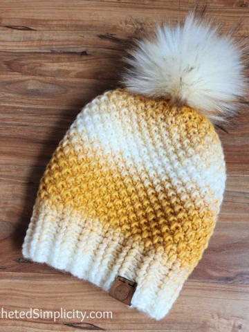 Eloise Slouch - Free Crochet Hat Pattern by A Crocheted Simplicity. #freecrochetpattern #crochetslouchpattern #crochetpattern #mossstitchhat #mossstitch #crochetmossstitch #extendedmossstitch