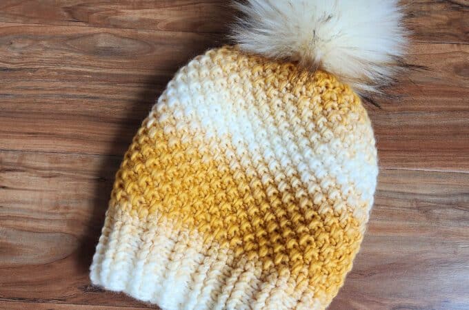 Eloise Slouch - Free Crochet Hat Pattern by A Crocheted Simplicity. #freecrochetpattern #crochetslouchpattern #crochetpattern #mossstitchhat #mossstitch #crochetmossstitch #extendedmossstitch