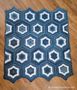 Free Crochet Hexagon Afghan- Succulent Spring Hexagon Afghan by A Crocheted Simplicity #crochetlapghan #freecrochetpattern #crochethexagonsquare #crochethexagonafghan #crochethexagonblanket #crochetafghansquare #12incheafghansquare #freecrochetblanketsquare #crochettextures #crochetafghan #crochetblanket #freehexagonafghanpattern #lionbrandferriswheel #seaglass