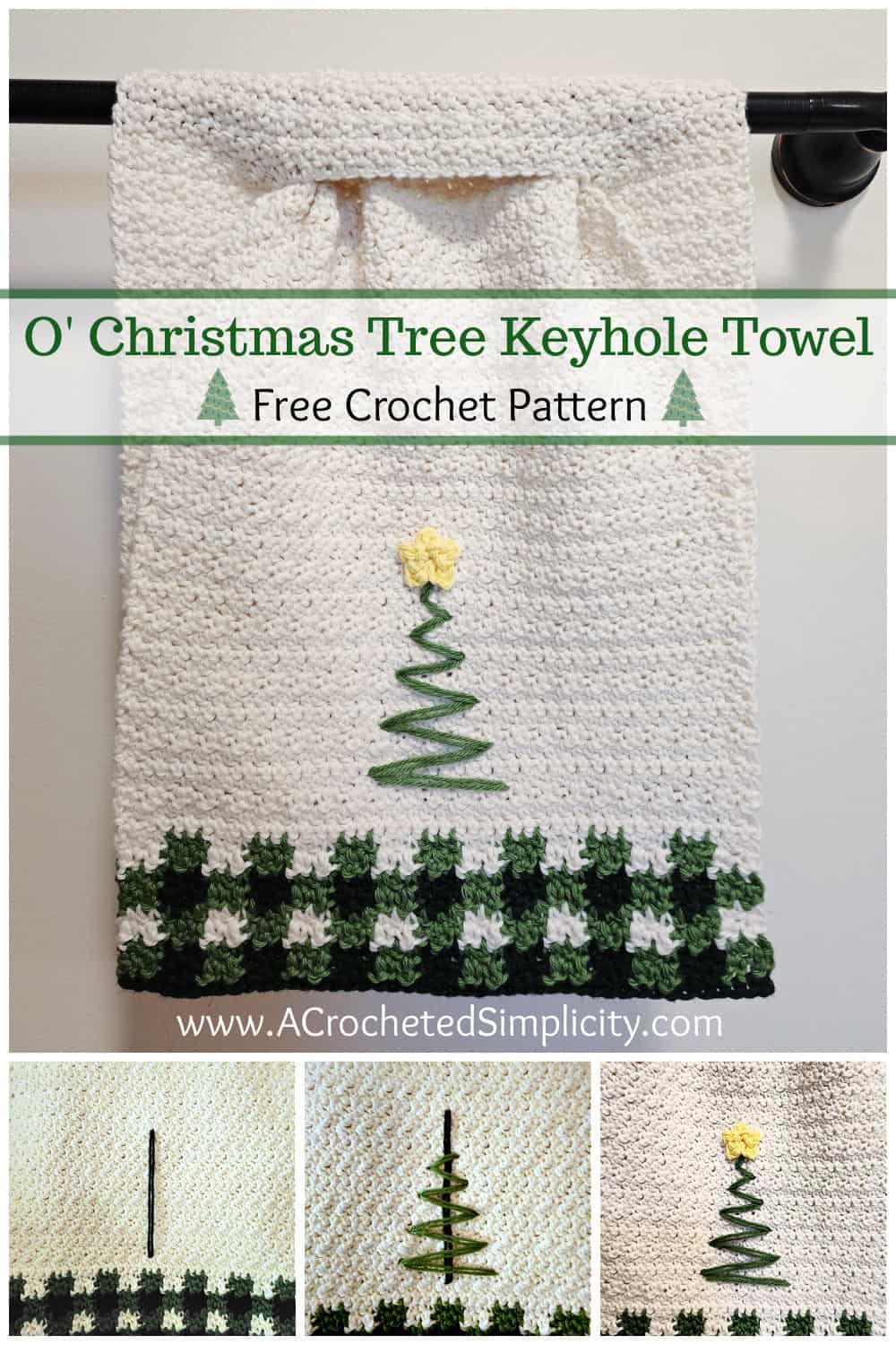 O' Christmas Tree Towel - Free Crochet Keyhole Towel Pattern - A Crocheted  Simplicity