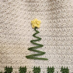 Free Crochet Keyhole Towel Pattern - O' Christmas Tree Towel by A Crocheted Simplicity #freecrochetpattern #crochettowelpattern #christmastowel #christmastreetowel #christmastree #crochetchristmastree #crochetplaidtowel #crochetplaid #crochetbuffaloplaid #crochetchristmas #handmadetowel #stayputtowel #keyholetowel
