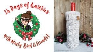 Twisted Textures Wine Cozy - Free Crochet Pattern by A Crocheted Simplicity #freecrochetpattern #crochetwinecozy #crochetwinetote #crochetcables #crochetminibeanstitch #minibeanstitch #handmadewinecozy #quickcrochetgift #oneskeincrochet #diywinecozy
