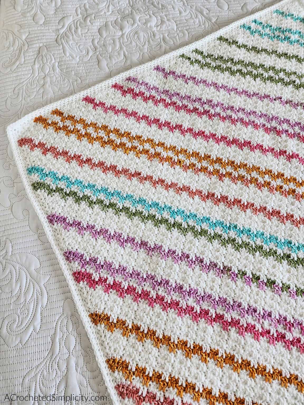 Crochet C2C Blanket Pattern - Candy Stripes Lapghan - A Crocheted ...