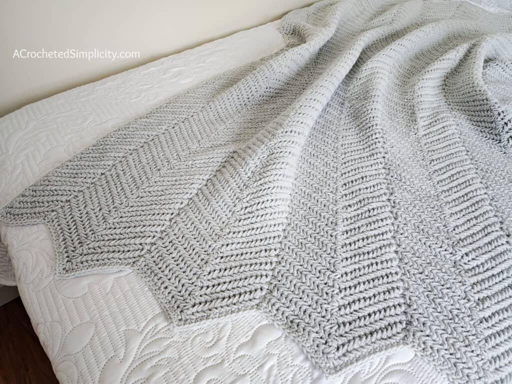 Herringbone Single Crochet Ripple Blanket A Crocheted Simplicity