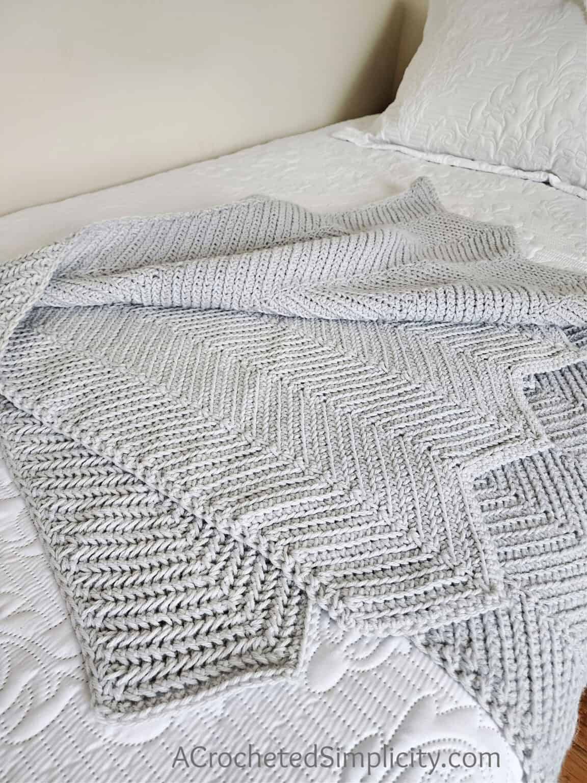 Herringbone Single Crochet Ripple Blanket A Crocheted Simplicity
