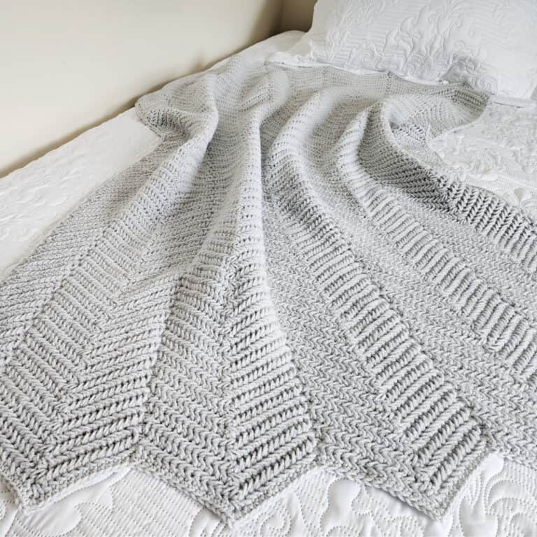 Herringbone Single Crochet Ripple Blanket