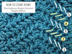 How to Count Rows of Herringbone Single Crochet Ripple Stitch