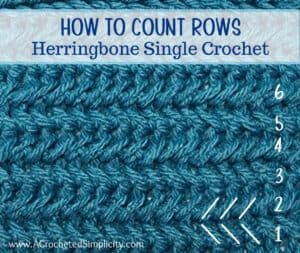How to Count Rows of Herringbone Single Crochet Stitch - How to Count Herringbone Stitch Rows