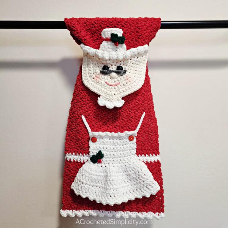 Mrs Claus Kitchen Towel – Free Crochet Christmas Pattern