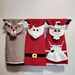 Mrs. Claus Kitchen Towel - Free Crochet Christmas Pattern by A Crocheted Simplicity. #freecrochetpattern #crochetchristmaspattern #freecrochetchristmaspattern #freecrochetmrsclauspattern #mrsclauscrochetpattern #crochetmrsclaus #handmadechristmas #crochettowel #crochetchristmastowel #santaclauscrochet #crochetsantaclaus