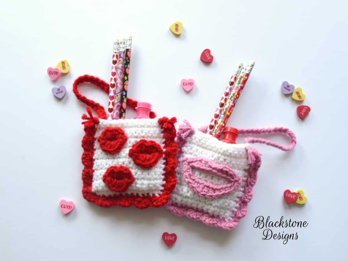 Crochet VDay Kisses Treat Bag